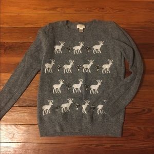 Medium LOFT Sweater Gems and Reindeer